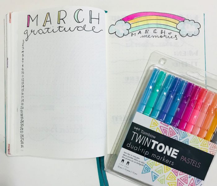 March 2018 Bullet Journal Setup